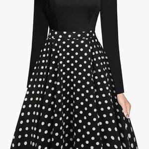Pin Up style Black and White Polka Dot Dress